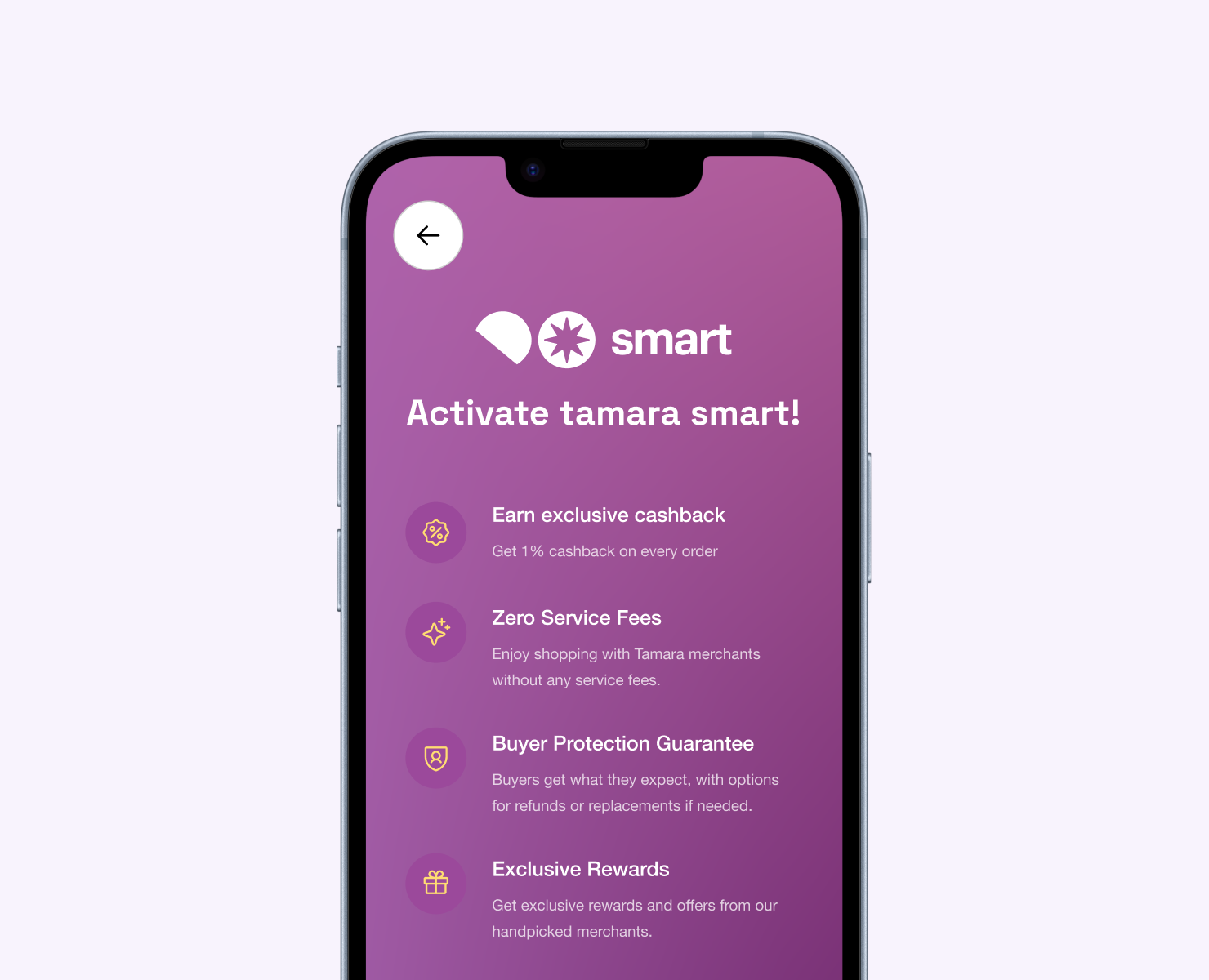 Tamara Smart activation screen